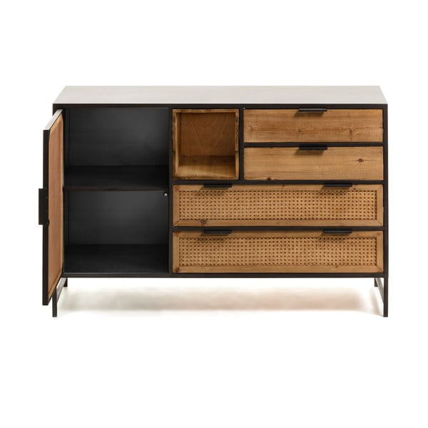 Juodos ir rudos spalvos komoda Kave Home Kyoko-image-4