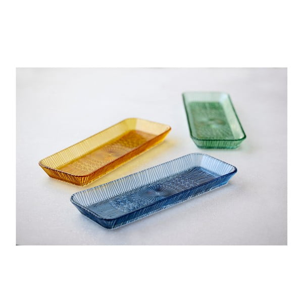 Serviravimo padėklas oranžinės spalvos iš stiklo  14x38 cm Kusintha – Bitz-image-1