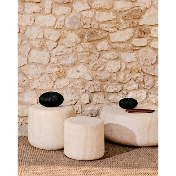 Iš betono apvalios formos sodo šoninis staliukas ø 60 cm Drasi – Kave Home-image-4