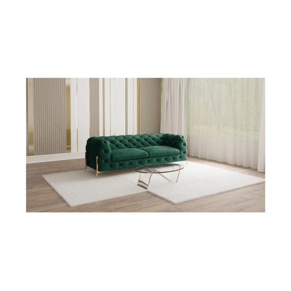 Tamsiai žalios spalvos iš velveto sofa 225 cm Chelsea Bis – Ropez-image-1