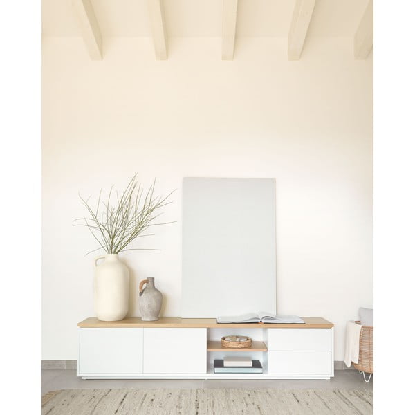 TV spintelė baltos spalvos 200x44 cm Abilen – Kave Home-image-2