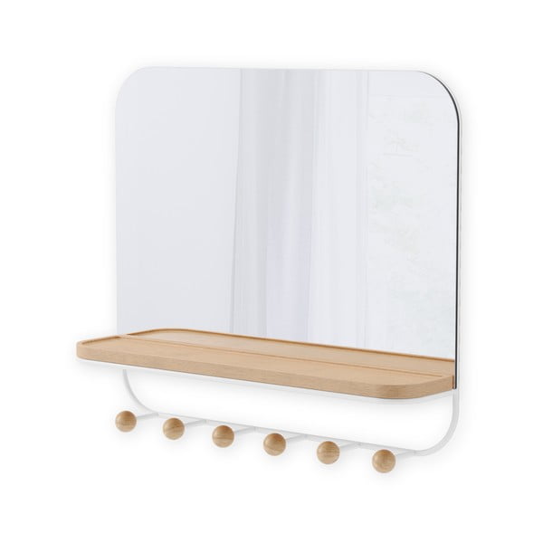 Balta natūralaus buko medžio sieninė pakaba su lentyna Estique - Umbra-image-3