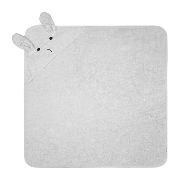 Iš medvilnės vaikiškas rankšluostis su gobtuvu pilkos spalvos 76x76 cm Rabbit – Kindsgut-image-3