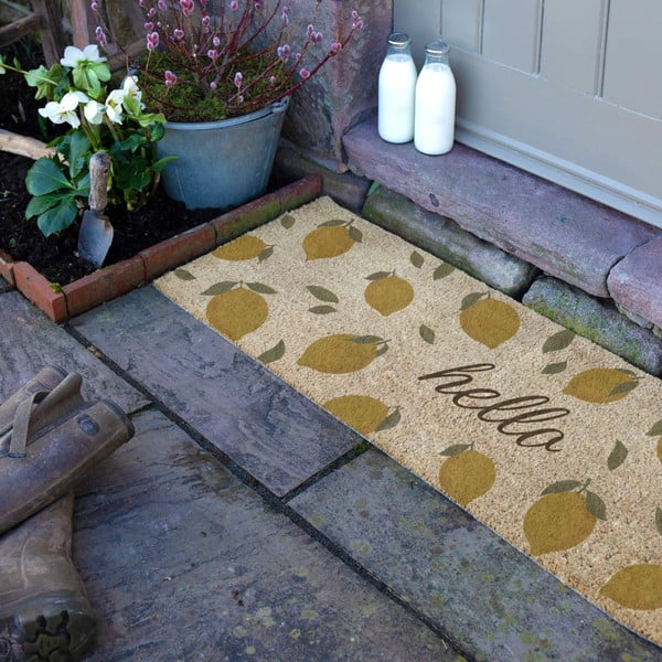 Iš kokoso pluošto grindų kilimėlis 40x120 cm Hello Lemons – Artsy Doormats-image-3