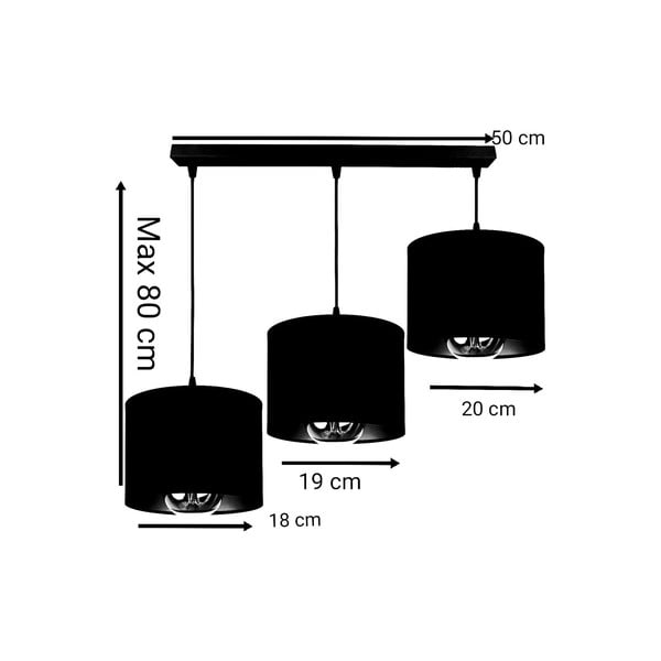 Juodas/mėlynas pakabinamas šviestuvas 50x80 cm 3 - Magenta Home-image-1