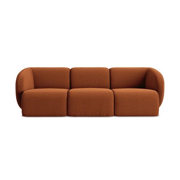 Terakotos spalvos sofa iš velveto 244 cm Lani – Makamii