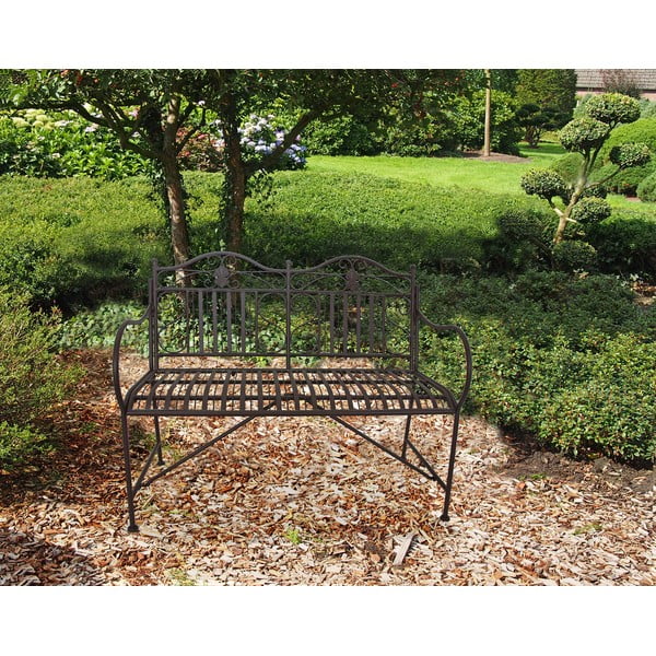 Juodas metalinis sodo suolas Mangan - Garden Pleasure-image-1
