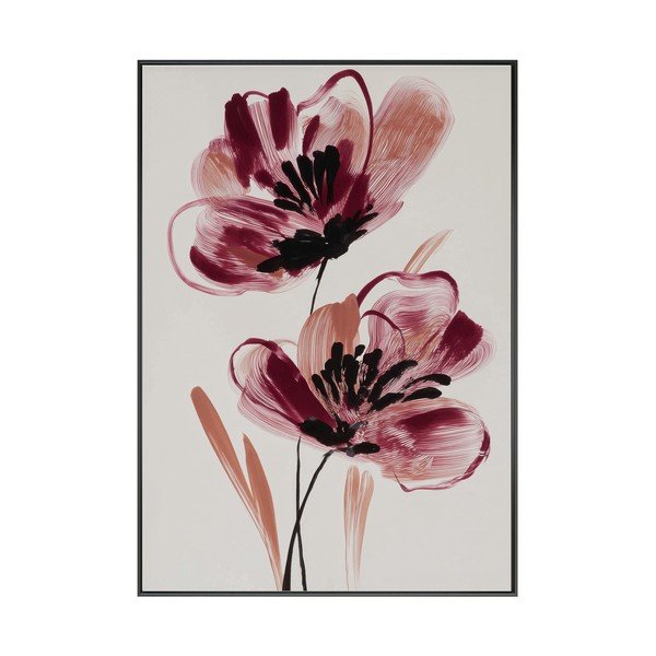Spausdintas paveikslas su rėmeliu/tapyba ant drobės 70x100 cm Burgundy Blooms – Styler