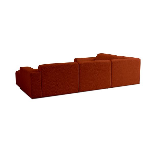 Iš boucle kampinė sofa raudonos plytų spalvos („U“ formos) Roxy – Scandic-image-2