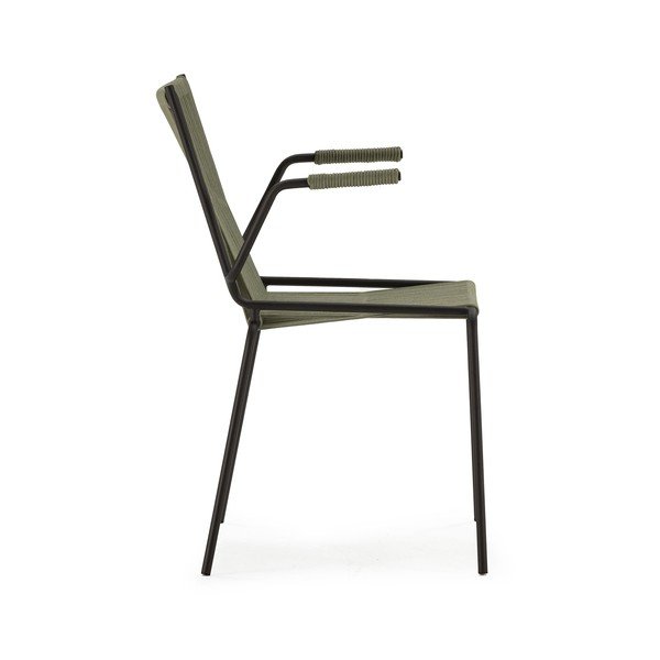 Žalios spalvos iš metalo valgomojo kėdės su porankiais/galima dėti viena ant kitos 2 vnt. Emily – Marckeric-image-4