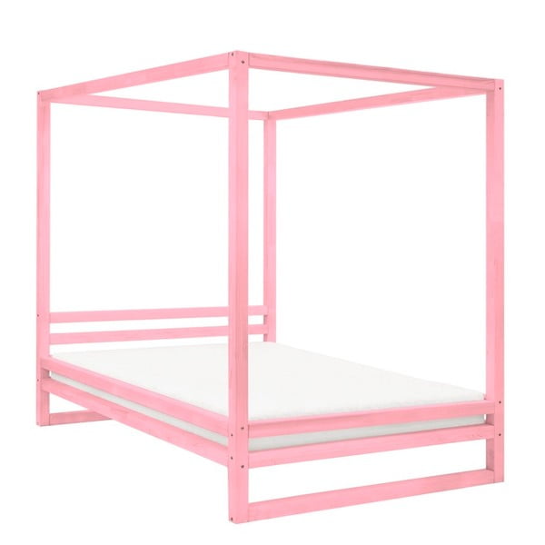 Rožinė medinė dvigulė lova "Benlemi Baldee", 200 x 200 cm