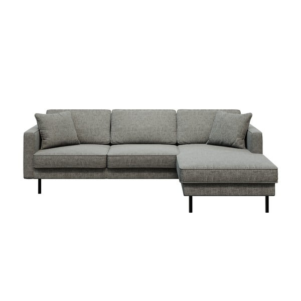 Kampinė sofa pilkos spalvos (su dešiniuoju kampu) Kobo – MESONICA