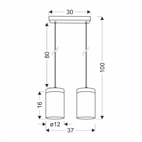 Kabantis šviestuvas juodos spalvos/natūralios spalvos ø 12 cm su stiklo gaubtu Wels – Candellux Lighting-image-1