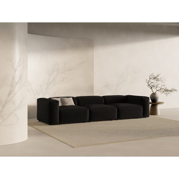 Juodos spalvos sofa 364 cm Bergamo – Cosmopolitan Design-image-1