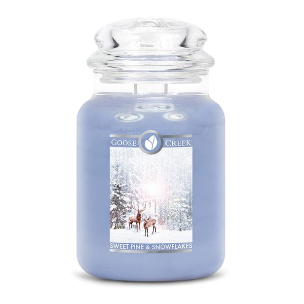 "Goose Creek Snowflakes" kvapioji žvakė stikliniame indelyje, 150 valandų degimo trukmė