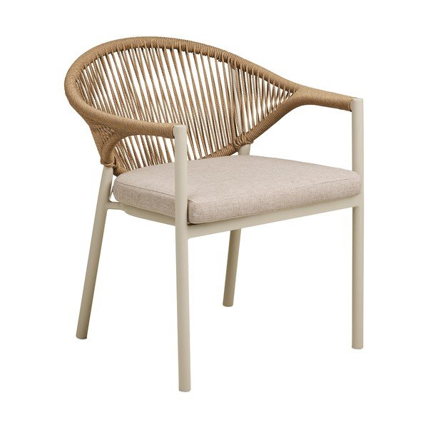 Smėlio spalvos metalinė/paminkštinto audinio sodo kėdė Abela – House Nordic