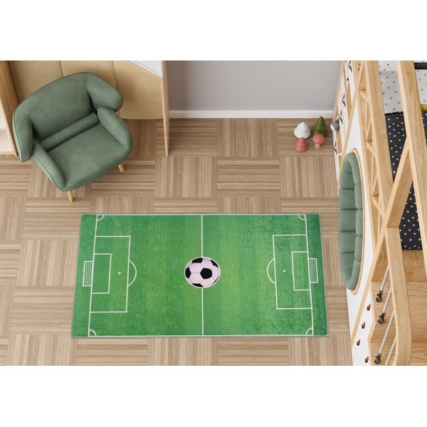 Skalbiamas žalios spalvos vaikiškas žaidimų kilimas 100x160 cm Soccer Time – Vitaus-image-1