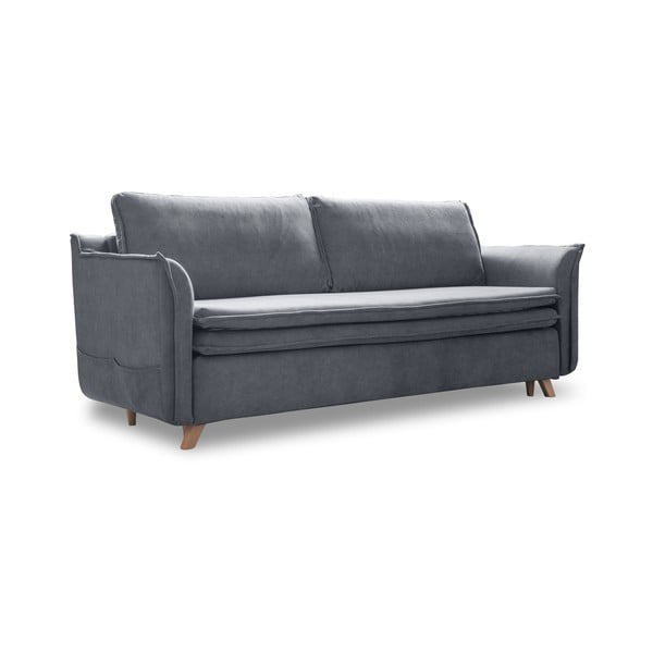 Iš velveto sulankstoma sofa pilkos spalvos 225 cm Charming Charlie – Miuform