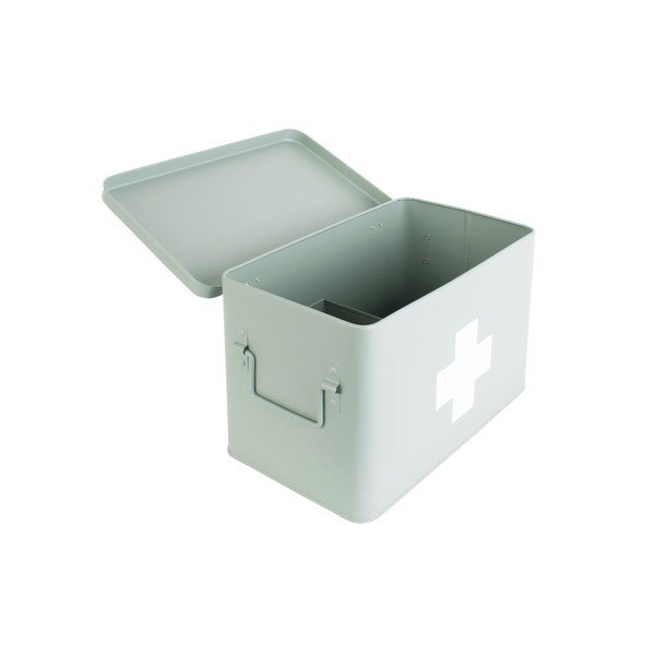 Mėtų žalios spalvos metalinė pirmosios pagalbos vaistinėlė PT LIVING Medicine, plotis 31,5 cm-image-3