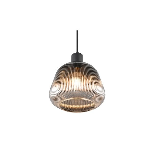 Kabantis šviestuvas juodos spalvos ø 22 cm su stiklo gaubtu Tarifa – Trio-image-4