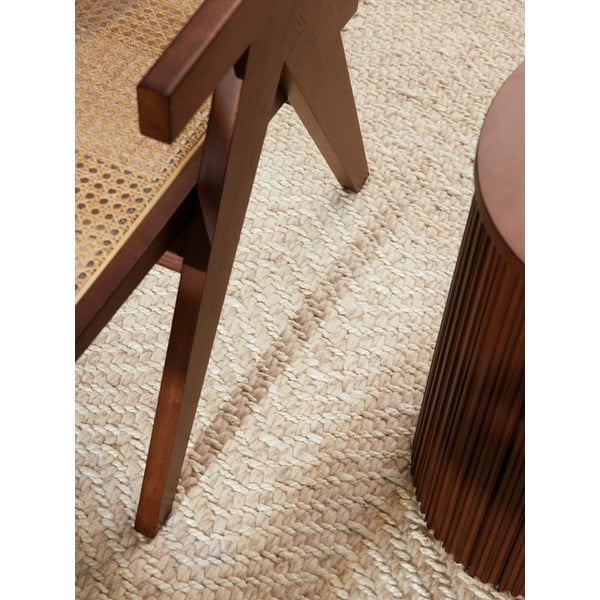 Rankų darbo kreminės spalvos/dramblio kaulo spalvos iš vilnos mišinio kilimas 80x150 cm Majoli – Elle Decoration-image-4