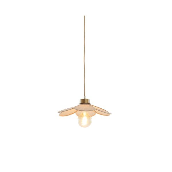 Kreminės spalvos kabantis šviestuvas su tekstiliniu gaubtu Fyano – Light & Living-image-2