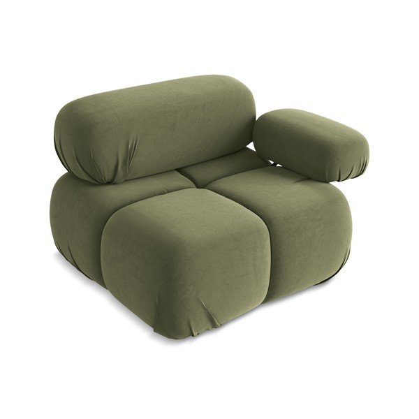 Šviesiai žalios spalvos iš velveto modulinė sofos dalis (su dešiniuoju kampu) Lokua – Makamii-image-4