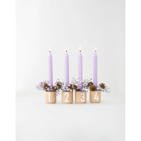 4 dirbtinio porceliano puodelių rinkinys Mini - Design Letters-image-1