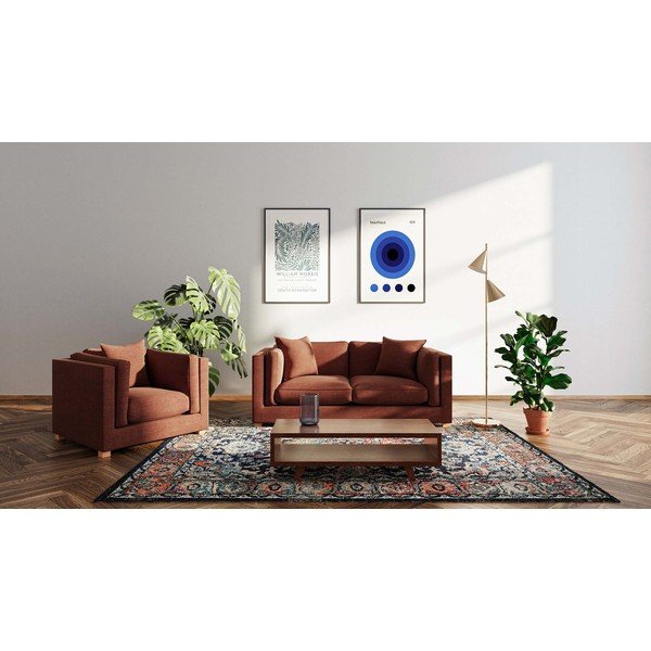 Sofa raudonos plytų spalvos 195 cm Pomo – Ame Yens-image-3