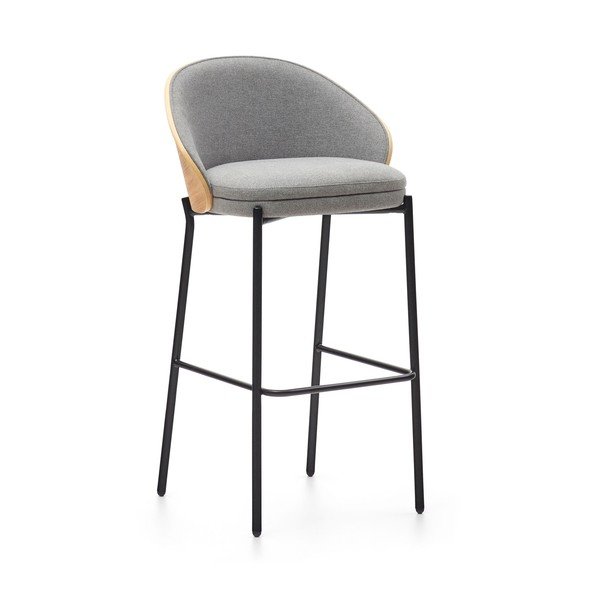 Pilkos spalvos/natūralios spalvos baro taburetė (sėdynės aukštis 77 cm) Eamy – Kave Home