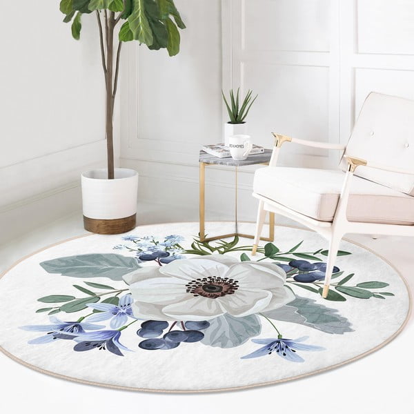 Skalbiamas/robotiniams dulkių siurbliams apvalios formos kilimas ø 80 cm Comfort – Mila Home-image-2