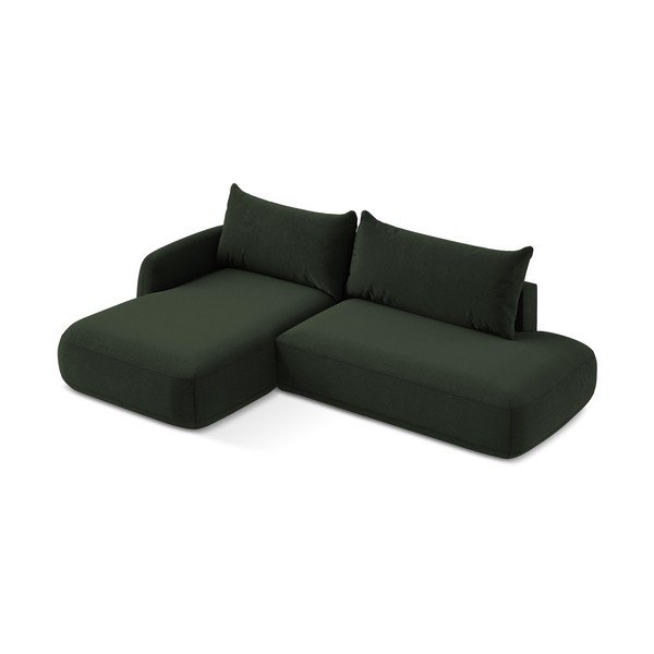 Tamsiai žalios spalvos sulankstoma kampinė sofa (su kairiuoju kampu/su gultu) Hale – Makamii-image-4