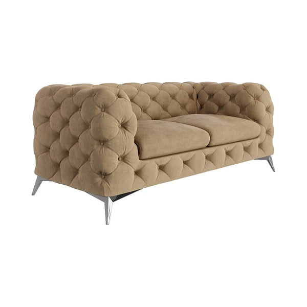Šviesiai rudos spalvos iš velveto sofa 185 cm Chelsea – Ropez-image-1