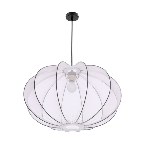 Baltos spalvos kabantis šviestuvas ø 60 cm su tekstiliniu gaubtu Mellow – Candellux Lighting-image-4