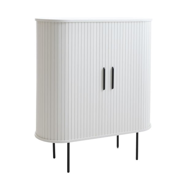 Spintelė baltos spalvos su stumdomomis durimis 100x118x40 cm Nola – Unique Furniture-image-1