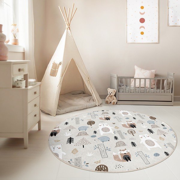 Skalbiamas vaikiškas kilimas ø100 cm Forest Friends – Mila Home-image-1