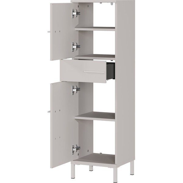 Kreminės spalvos matinis aukšta/siaura vonios daiktadėžė 34x123 cm Laurino – Germania-image-2