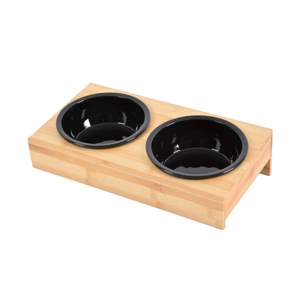 Iš bambuko dubenėlių komplektas su stovu šuniui ø 16 cm – Love Story