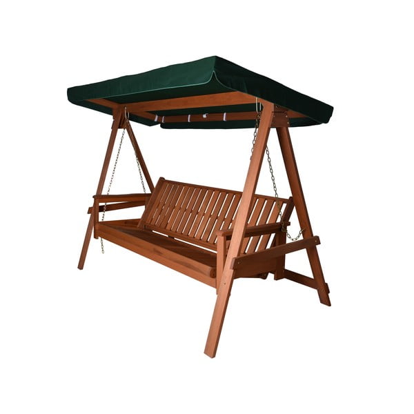 Žalios medinės sodo sūpynės Vegas Lux - Rojaplast-image-3