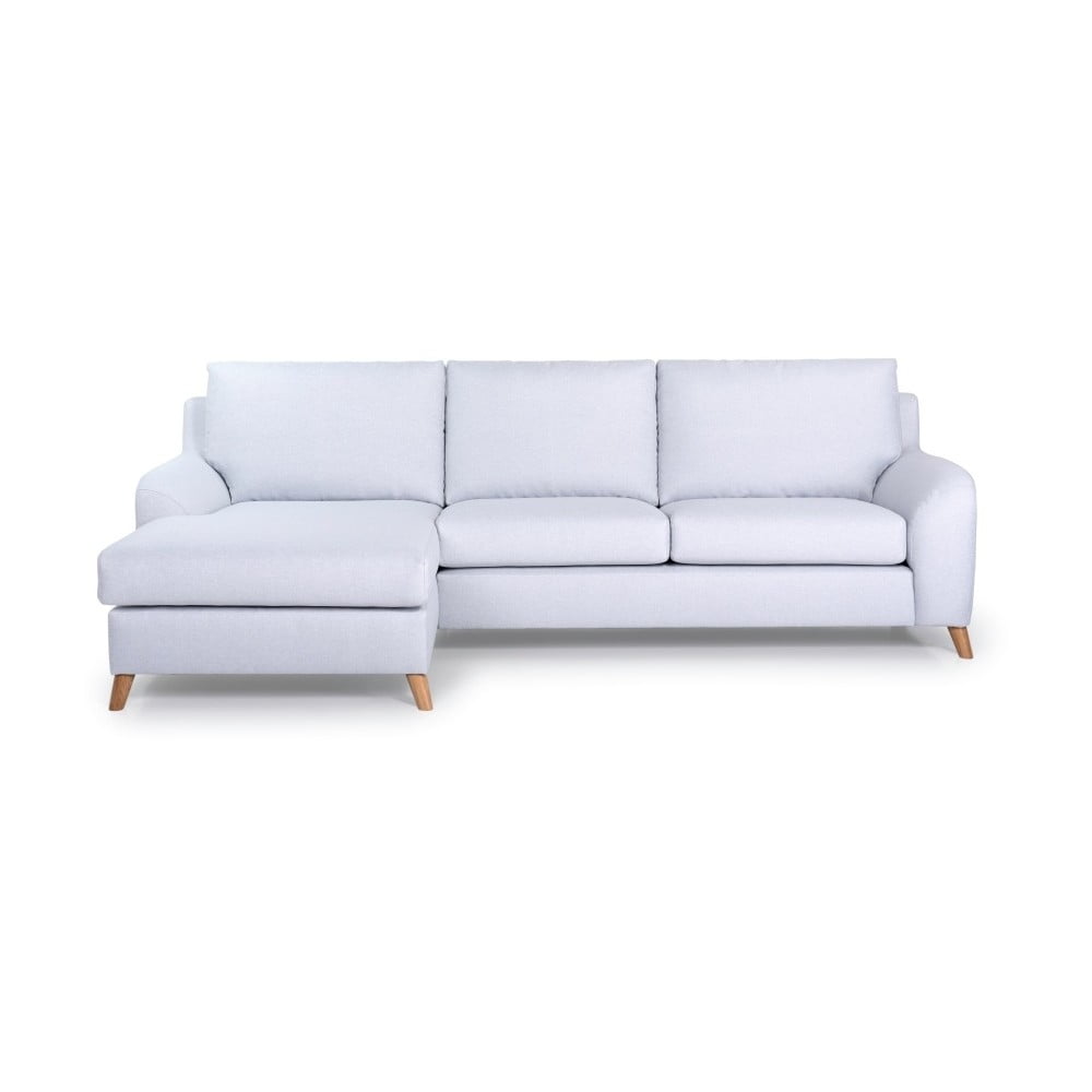 Šviesiai pilka sofa su kairiuoju šoniniu šezlongu "Scandic Lewis