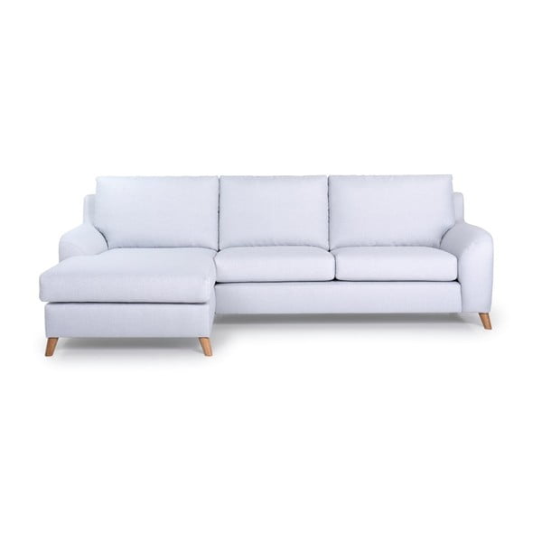 Šviesiai pilka sofa su kairiuoju šoniniu šezlongu "Scandic Lewis