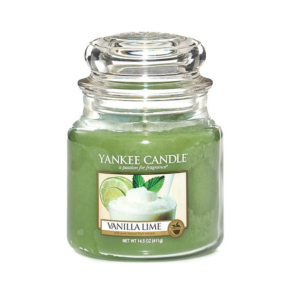 Kvapnioji žvakė "Yankee Candle Vanilla with Lime", degimo trukmė 65 - 90 valandų