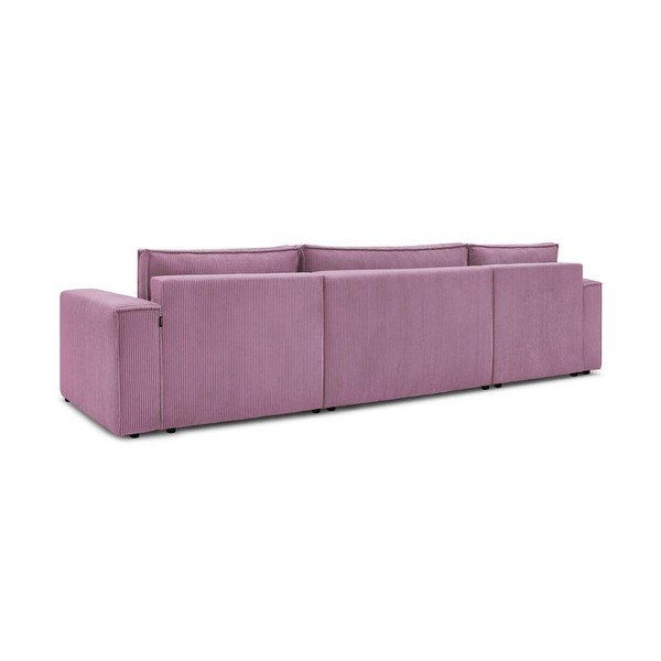 Sulankstoma kampinė sofa rožinės spalvos iš kordinio velveto („U“ formos) Nihad – Bobochic Paris-image-4