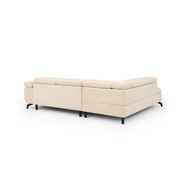 Kreminės spalvos kampinė sofa iš šenilinio audinio (su kairiuoju kampu/„L“ formos) Marbeya  – Ropez-image-3