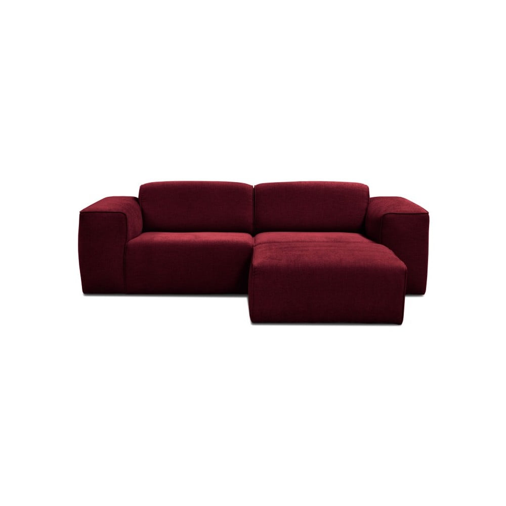 Raudona trijų vietų sofa su pufu Cosmopolitan Design Phoenix