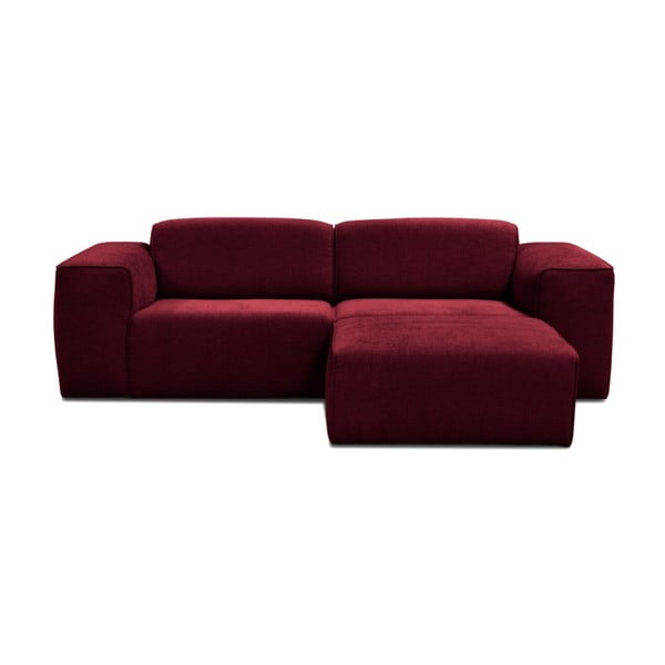 Raudona trijų vietų sofa su pufu Cosmopolitan Design Phoenix