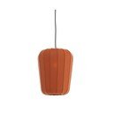 Terakotos spalvos kabantis šviestuvas ø 10 cm su tekstiliniu gaubtu Bibury – Light & Living