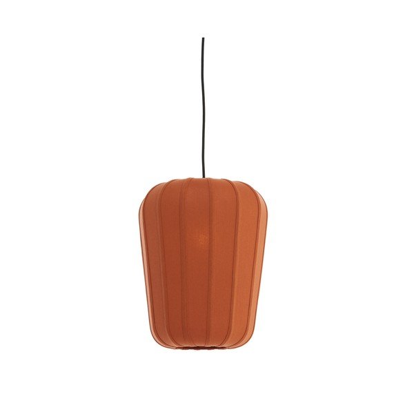 Terakotos spalvos kabantis šviestuvas ø 10 cm su tekstiliniu gaubtu Bibury – Light & Living
