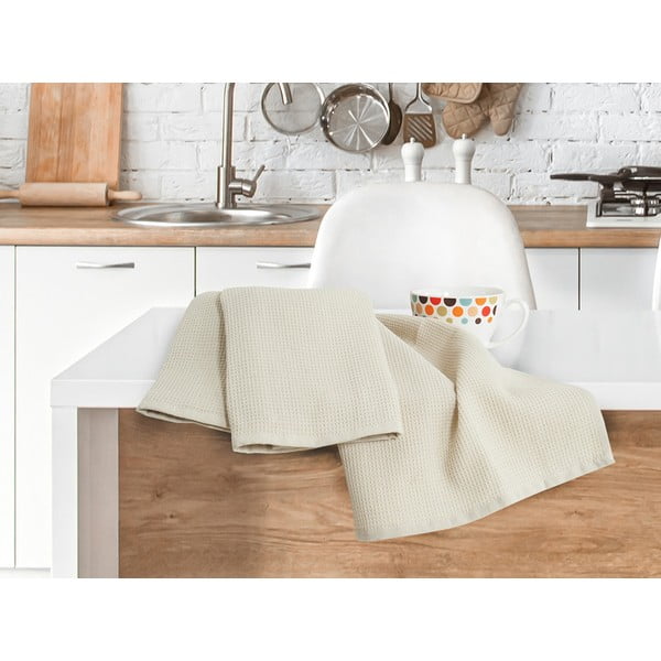 Virtuvės rankšluosčiai iš medvilnės 3 vnt. 40x60 cm Wafle – B.E.S.-image-2