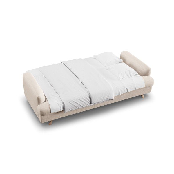 Smėlio spalvos sulankstoma/su sandėliavimo vieta sofa 233 cm Naomi – Micadoni -image-3